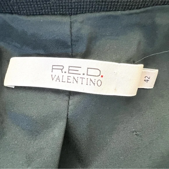 RED VALENTINO Wool Blend Multicolor Mid Length Double Breasted Pea Coat Sz 42 - Picture 14 of 16